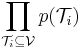 \prod_{\mathcal{T}_i\subseteq \mathcal{V}}p(\mathcal{T}_i)