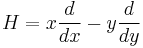 H = x\frac{d}{dx}-y\frac{d}{dy}