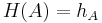 H(A) = h_A