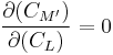  \frac { \partial (C_{M'}) }{ \partial (C_L)} = 0 