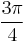 \frac{3\pi}4\!