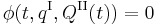 \phi(t,q^{\mathrm I},Q^{\mathrm{II}}(t))=0