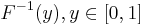  F^{-1}( y ), y \in [0,1] 