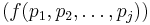 \left( f(p_1, p_2, \ldots, p_j) \right)