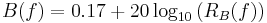 B(f)=0.17%2B20\log_{10}\left(R_B(f)\right)