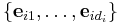 \{\textbf{e}_{i1},\ldots,\textbf{e}_{id_i}\}