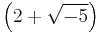  \left(2 %2B \sqrt{-5}\right)