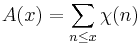 A(x)=\sum_{n\le x} \chi(n)