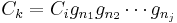  C_k = C_i g_{n_1} g_{n_2} \cdots g_{n_j} 