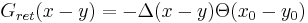 \, G_{ret}(x-y) = -\Delta(x-y) \Theta(x_0-y_0) 