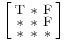 \Bigl[\begin{smallmatrix}
\mathrm{T}&\mathrm{*}&\mathrm{F}\\
\mathrm{*}&\mathrm{*}&\mathrm{F}\\
\mathrm{*}&\mathrm{*}&\mathrm{*}
\end{smallmatrix}\Bigr]