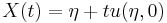 \displaystyle X(t)=\eta%2Btu(\eta,0)