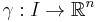 \mathbf{\gamma}:I \to {\mathbb R}^n