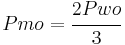 Pmo = \cfrac{2 Pwo}{3}