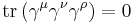 \operatorname{tr} \left(\gamma^\mu \gamma^\nu \gamma^\rho \right) = 0 \,