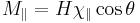 M_\parallel=H\chi_\parallel\cos{\theta}