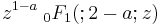 z^{1-a}\;{}_0F_1(;2-a;z)