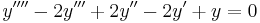 y''''-2y'''%2B2y''-2y'%2By=0 \,