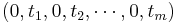 (0,t_1,0,t_2,\cdots,0,t_m)