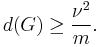 d(G)\ge \frac{\nu^2}{m}.