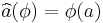 \widehat{a}(\phi)=\phi(a)