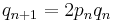 q_{n%2B1} = 2 p_n q_n \,\!