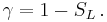 \gamma = 1-S_L \, .