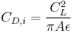 C_{D,i} = \frac{C_L^2}{\pi A \epsilon}