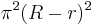  \pi^2 (R-r)^2