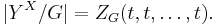 |Y^X/G| = Z_G(t,t,\ldots,t).