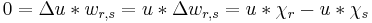 0=\Delta u * w_{r,s} = u*\Delta w_{r,s}= u*\chi_r  - u*\chi_s\;