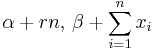 \alpha %2B rn,\, \beta %2B \sum_{i=1}^n x_i\!