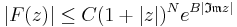  |F(z)| \leq C (1 %2B |z|)^N e^{B| \mathfrak{Im} z|} 