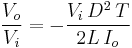 \frac{V_o}{V_i}=-\frac{V_i\, D^2 \, T}{2L\, I_o}