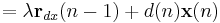 =\lambda\mathbf{r}_{dx}(n-1)%2Bd(n)\mathbf{x}(n)