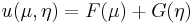 u(\mu,\eta) = F(\mu) %2B G(\eta)\,