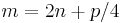  m = 2n %2B p/4