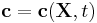 \mathbf{c} = \mathbf{c}(\mathbf{X},t)