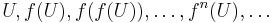 U,f(U),f(f(U)),\dots,f^n(U), \dots