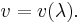 v = v(\lambda).\,