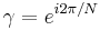 \gamma = e^{i2\pi/N}