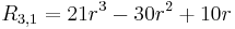 R_{3,1} = 21 r^3-30 r^2%2B10 r