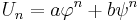 U_n=a \varphi^n %2B b \psi^n\,