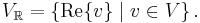 V_\mathbb{R} = \left\{\operatorname{Re}\{v\} \mid v \in V \right\}.