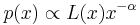 p(x) \propto L(x) x^{-\alpha}