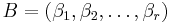  B = (\beta_1, \beta_2, \ldots, \beta_r) 