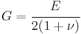 G=\cfrac{E}{2(1%2B\nu)}