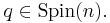 q\in {\mathrm {Spin}}(n).