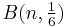 B(n,\tfrac{1}{6})