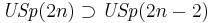 \mathit{USp}(2n) \supset \mathit{USp}(2n-2)